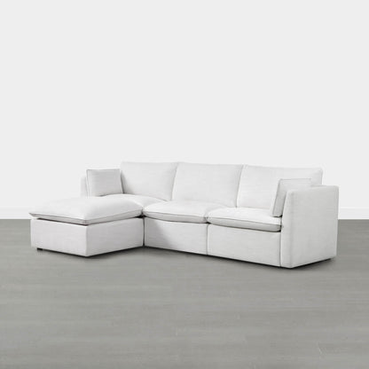 Sophia 4-piece modular sofa in soft white with chaise lounge in modern living room - CHITA Living