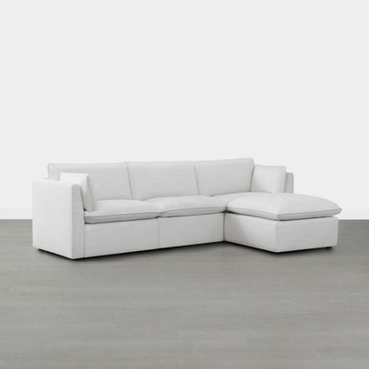 Sophia 4-piece modular sofa in soft white with spacious chaise in modern living room - CHITA Living