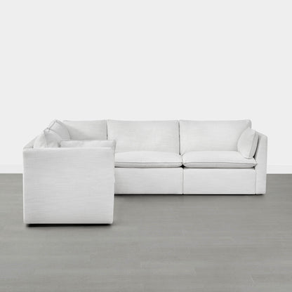 Sophia 5-piece modular sofa in minimalist design with soft white cushions.