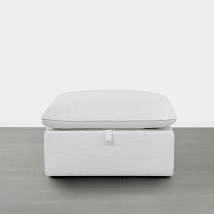 Sophia modular ottoman with soft white cushion in a minimalistic room - CHITA Living