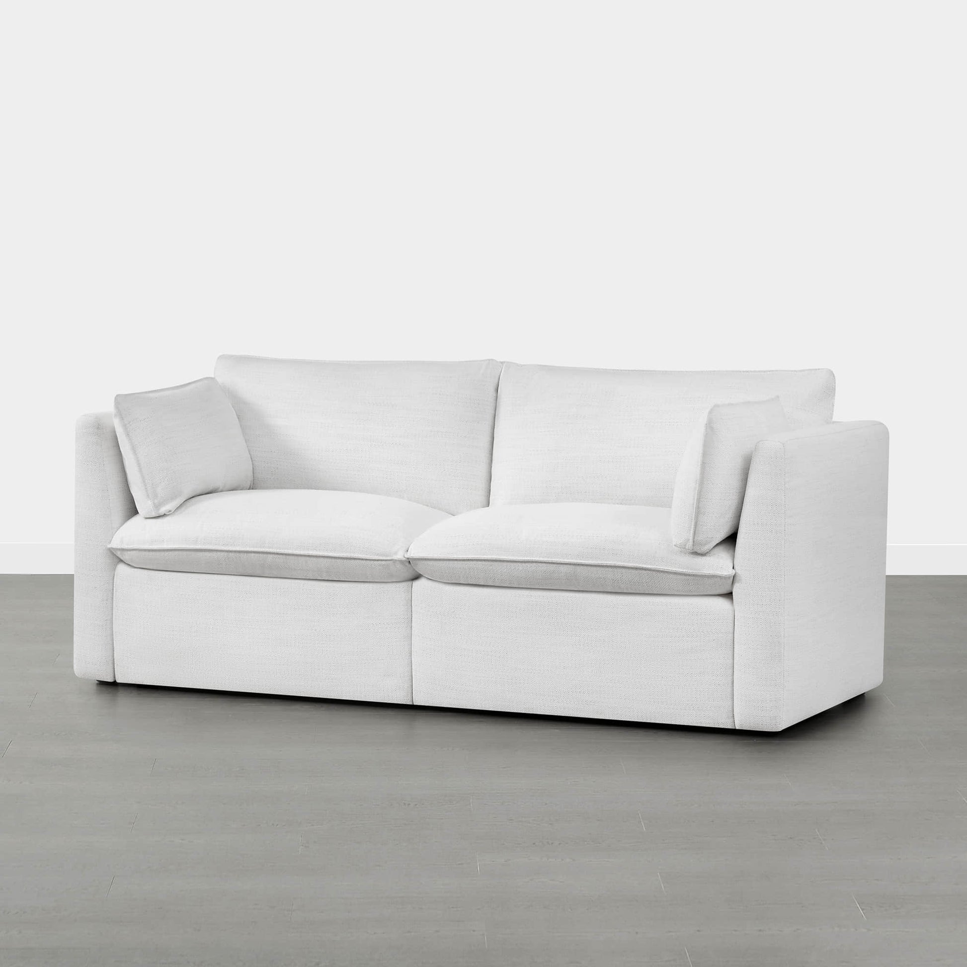 Sophia 2-piece modular sofa in light fabric with plush seat and back cushions - CHITA Living