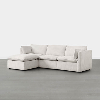 Sophia modular sofa in soft white with chaise lounge in contemporary living room - CHITA Living