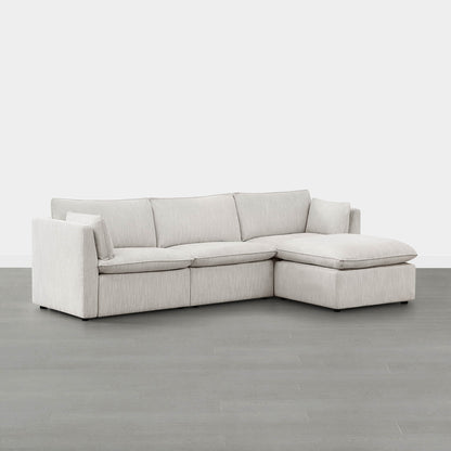 Beige Sophia modular sofa with spacious chaise lounge in contemporary living room - CHITA Living