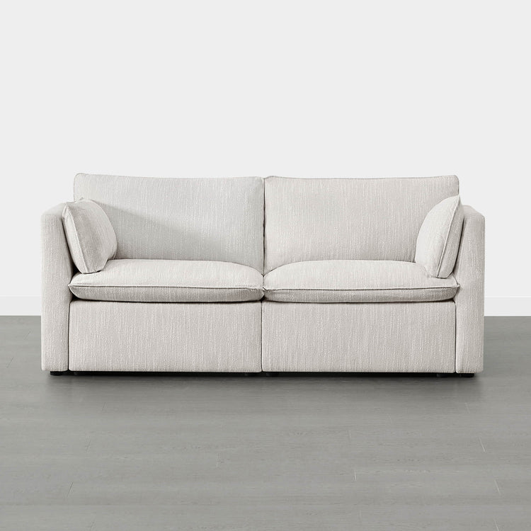 Sophia 2-piece modular sofa in light fabric with plush cushions and cozy arm pillows - CHITA Living