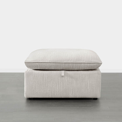 Sophia modular storage ottoman with soft ivory cushion in modern minimalist space - CHITA Living