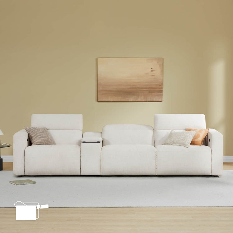 Oliver 3-Seat Wall-hugger Reclining Sectional Sofa with Power Headrest