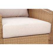 Beige cushion on Calum Rattan outdoor chair, highlighting quality craftsmanship and comfort - CHITA Living