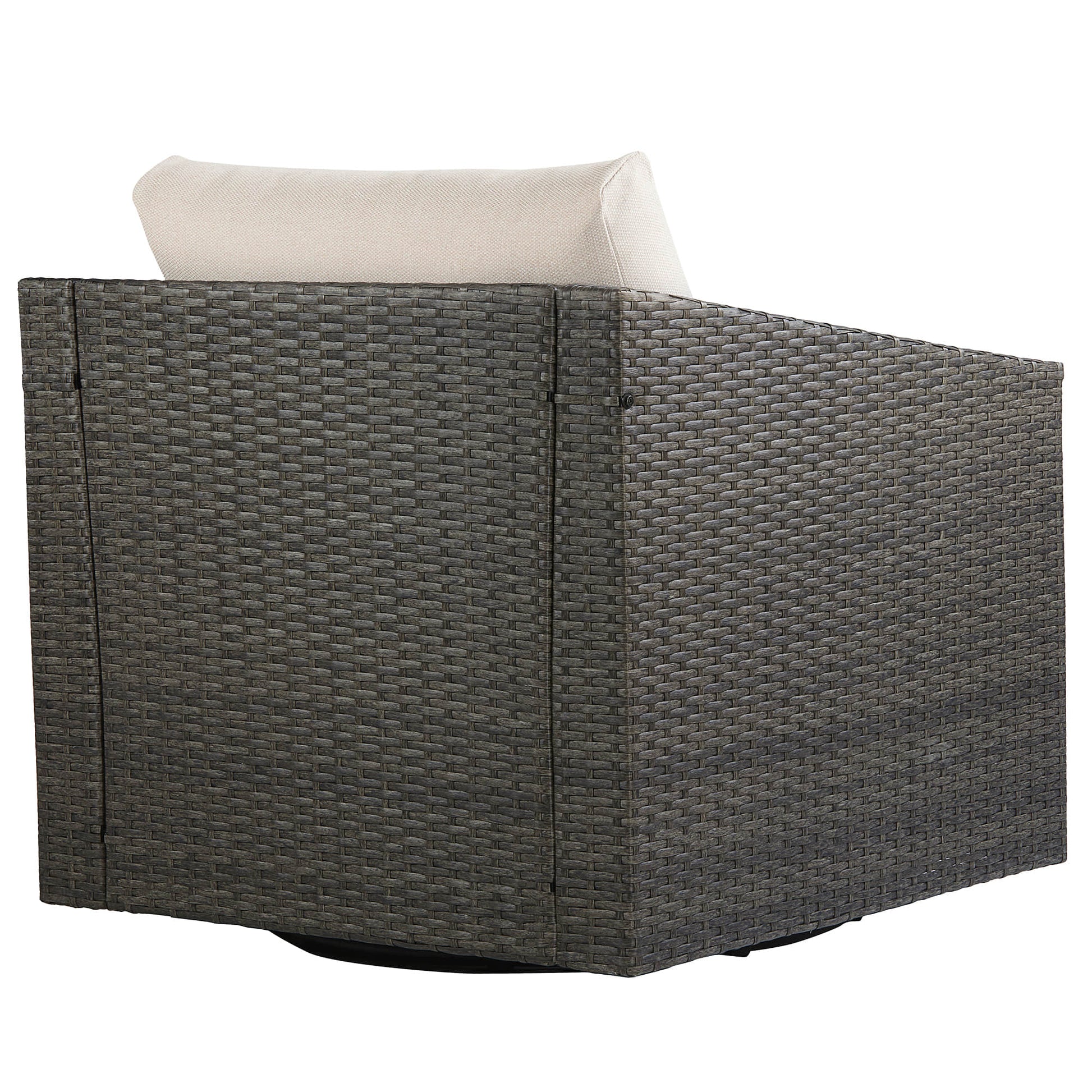 Calum Rattan Outdoor Bistro Chair with beige cushion, designed for modern outdoor comfort - CHITA Living
