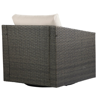 Calum Rattan Outdoor Bistro Chair with beige cushion, designed for modern outdoor comfort - CHITA Living