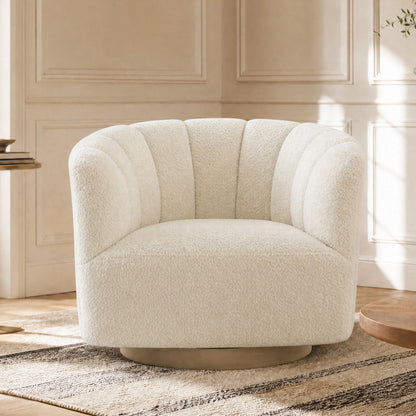 Retta Channel Barrel Swivel  Accent Chair