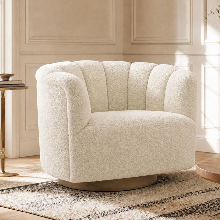 Retta Channel Barrel Swivel  Accent Chair