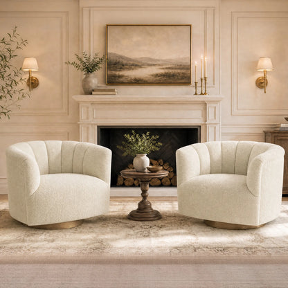 Retta Channel Barrel Swivel  Accent Chair