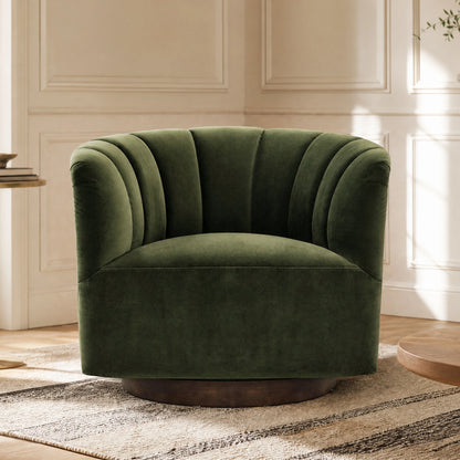 Retta Channel Barrel Swivel  Accent Chair