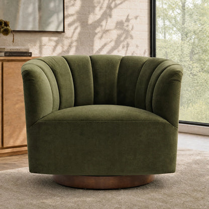 Retta Channel Barrel Swivel  Accent Chair