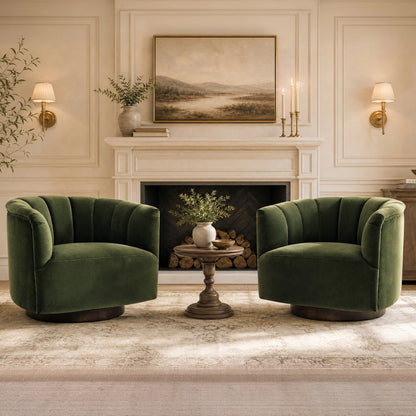 Retta Channel Barrel Swivel  Accent Chair