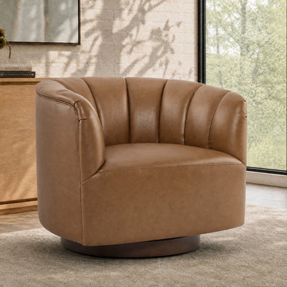 Retta Channel Barrel Swivel  Accent Chair