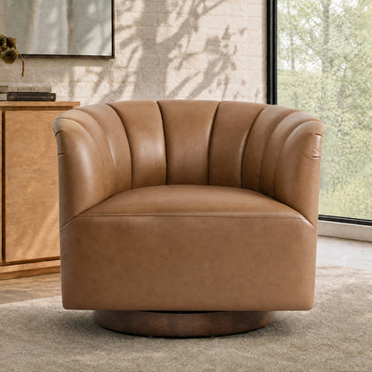 Retta Channel Barrel Swivel  Accent Chair