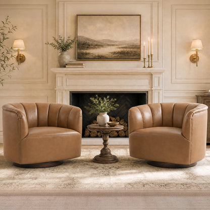 Retta Channel Barrel Swivel  Accent Chair