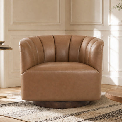 Retta Channel Barrel Swivel  Accent Chair
