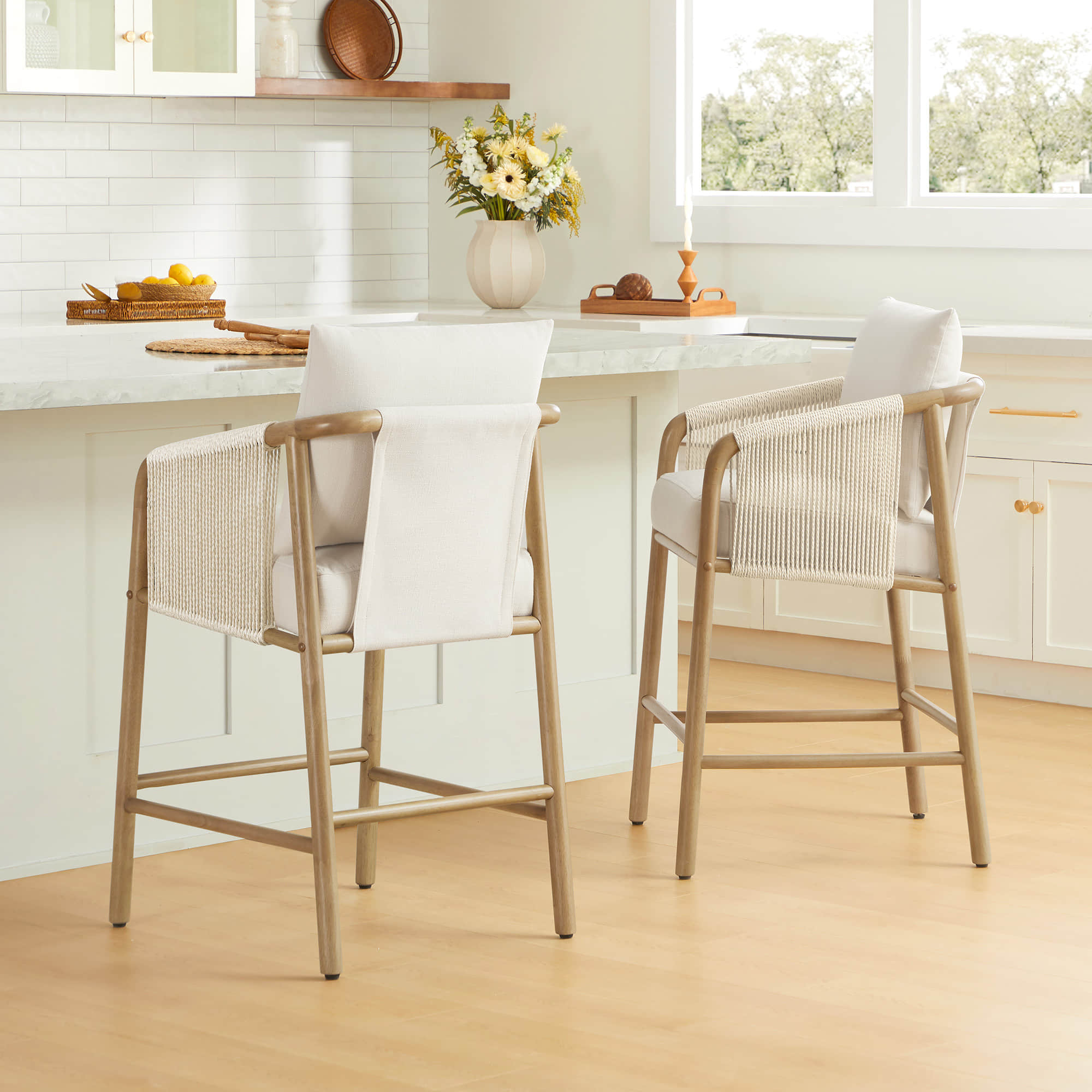 Sienna Modern Woven Counter Stools