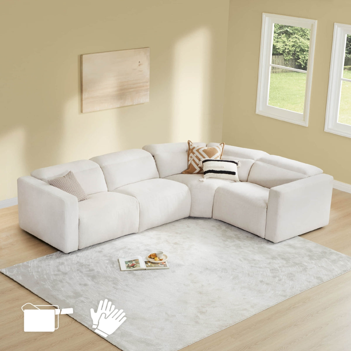 chito スカプラリオ Oliver Modular 4-Seat Reclining Sectional Sofa with Power Headrest