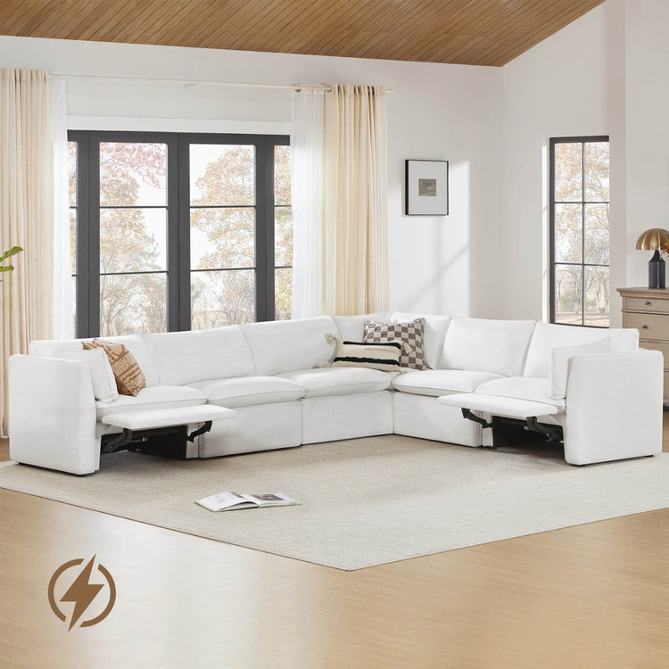 Sophia 6-Piece Feather Modular Motion Sofa