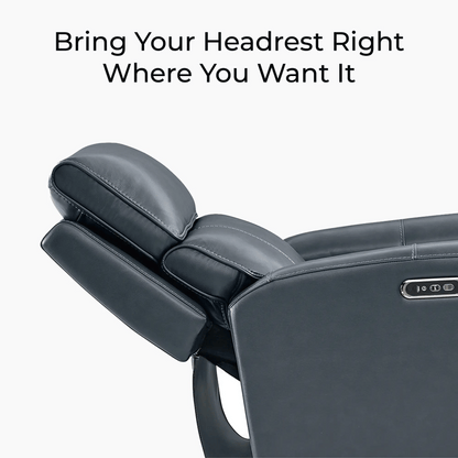 Libonet Modern Genuine Leather Reclining Sofa with Power Headrest