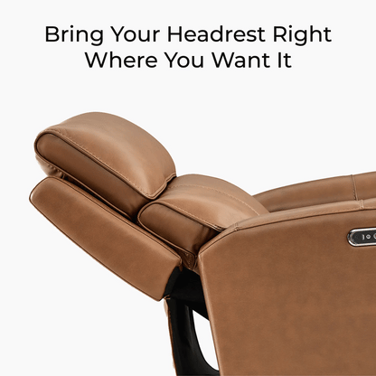 Libonet Modern Genuine Leather Reclining Sofa with Power Headrest