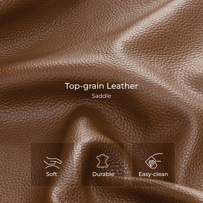 Libonet Modern Genuine Leather Reclining Sofa with Power Headrest