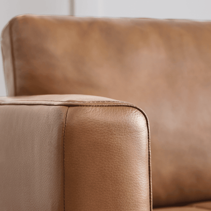 Senan Mid-Century Modern Genuine Leather Armchair