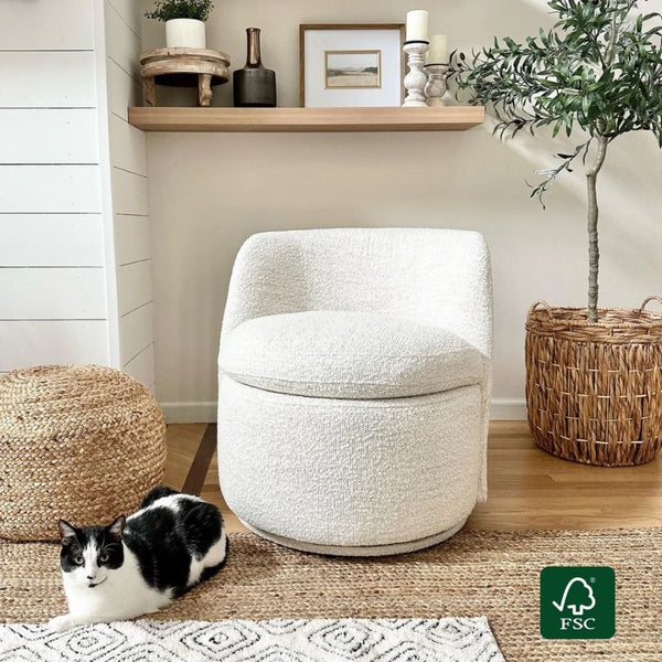 Jolie Performance Boucle Swivel Accent Chair