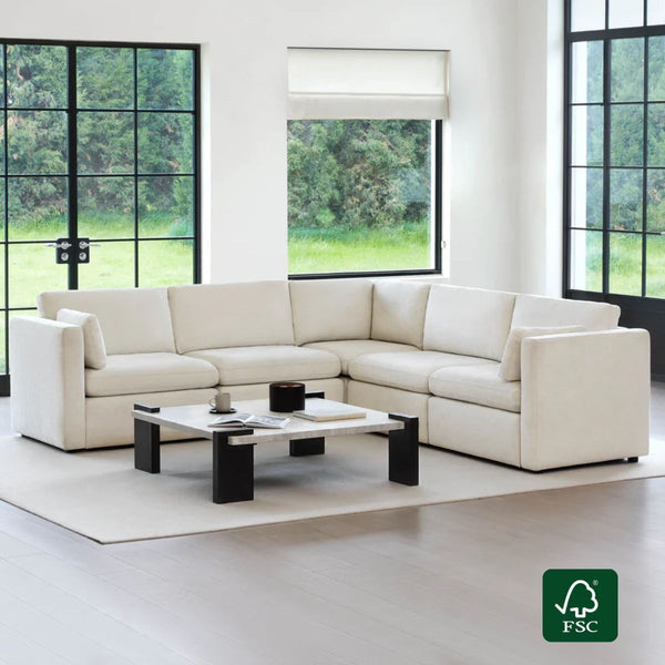 Delaney 5-Seat V Shaped Modular Sofa Chaise