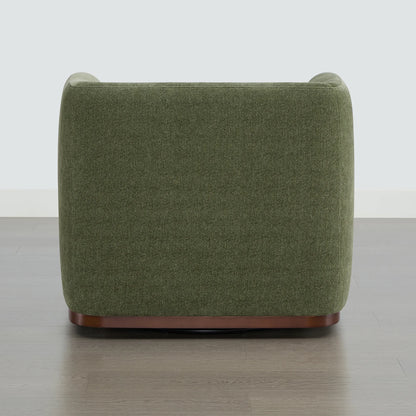 Corinne Curved Leather Swivel Accent Chair