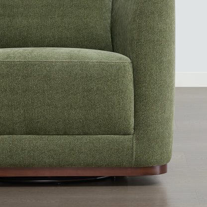 Corinne Curved Leather Swivel Accent Chair