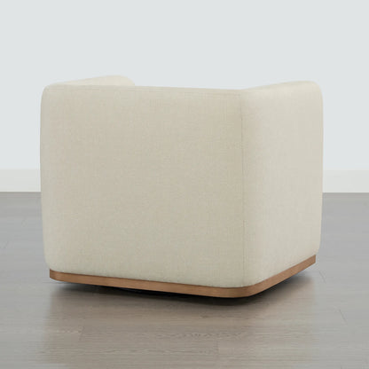 Corinne Curved Leather Swivel Accent Chair