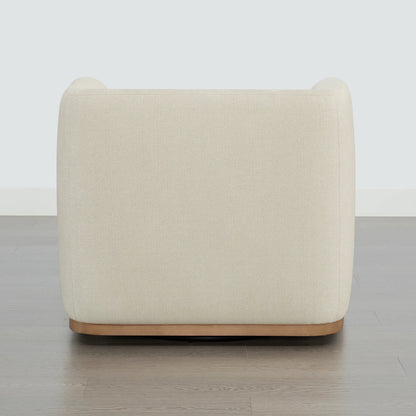 Corinne Curved Leather Swivel Accent Chair