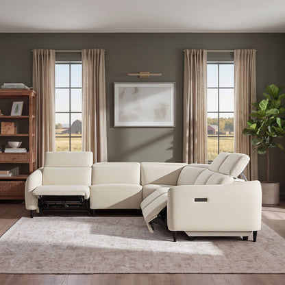 Diya Soft & Breathable 5-Seater Reclining Sofa with Power Headrest