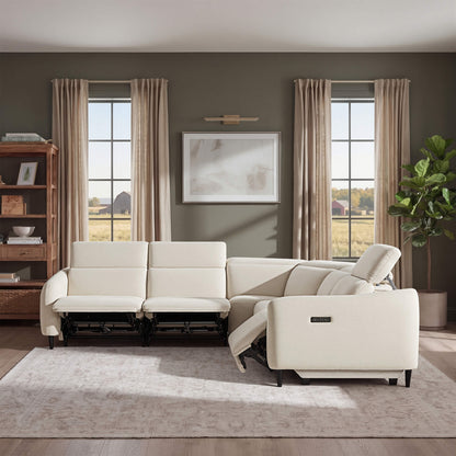 Diya Soft & Breathable 5-Seater Reclining Sofa with Power Headrest