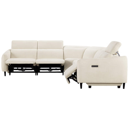 Diya Soft & Breathable 5-Seater Reclining Sofa with Power Headrest