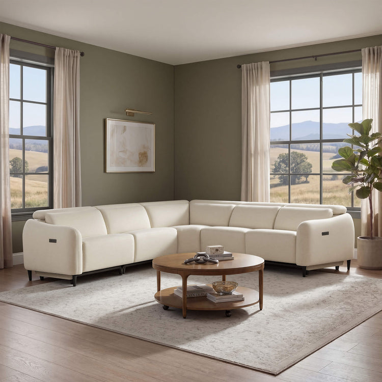 Diya Soft & Breathable 5-Seater Reclining Sofa with Power Headrest