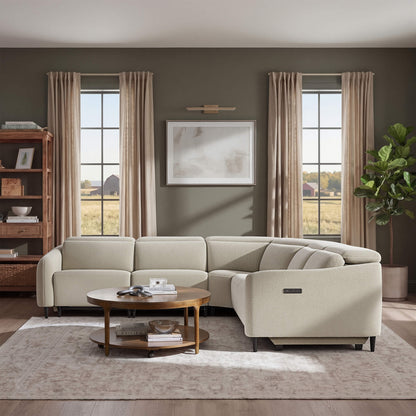 Diya Soft & Breathable 5-Seater Reclining Sofa with Power Headrest