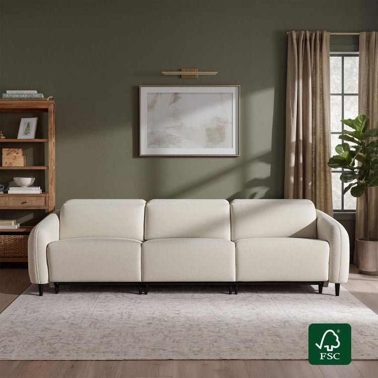 Diya Soft & Breathable 3-Seater Reclining Sofa with Power Headrest