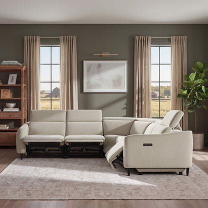 Diya Soft & Breathable 5-Seater Reclining Sofa with Power Headrest
