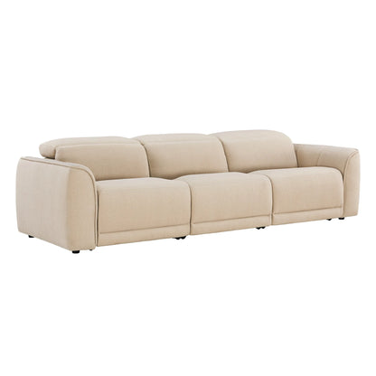 Elaine Modern Curved Performance Fabric 3 Seater Reclining Sofa