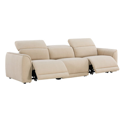 Elaine Modern Curved Performance Fabric 3 Seater Reclining Sofa