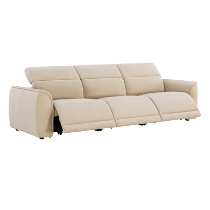 Elaine Modern Curved Performance Fabric 3 Seater Reclining Sofa
