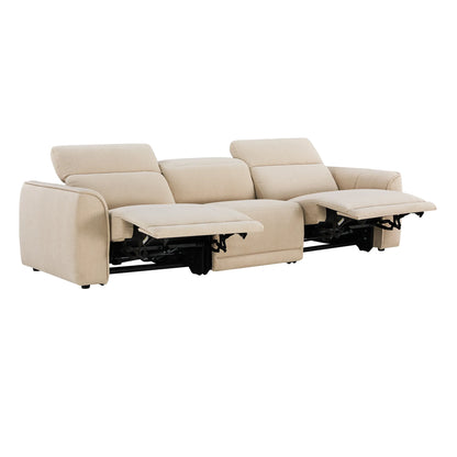 Elaine Modern Curved Performance Fabric 3 Seater Reclining Sofa