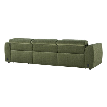 Elaine Modern Curved Performance Fabric 3 Seater Reclining Sofa