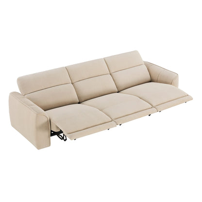 Elaine Modern Curved Performance Fabric 3 Seater Reclining Sofa