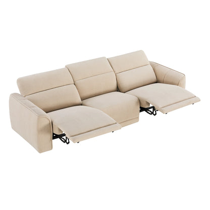 Elaine Modern Curved Performance Fabric 3 Seater Reclining Sofa